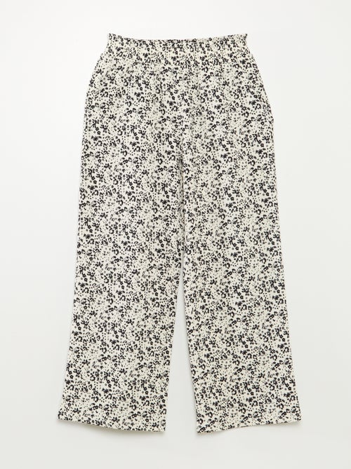 Setje - Soepelvallend T-shirt + broek met bloemenprint - 2-delig - Kiabi