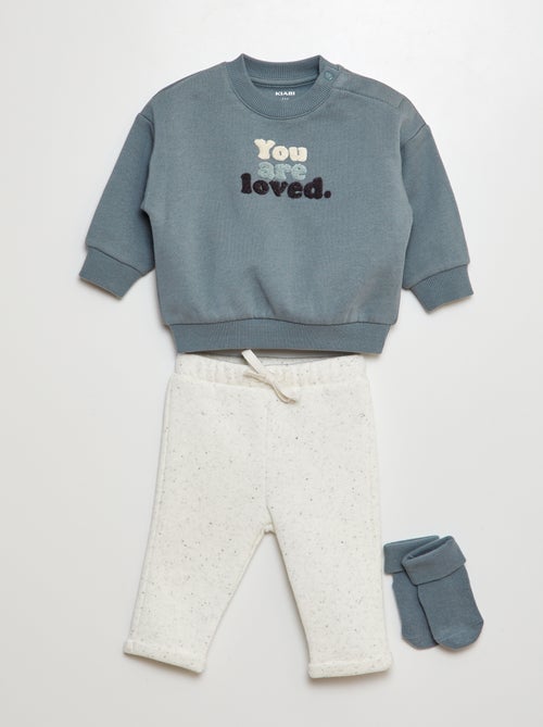 Setje - Sweater + joggingbroek + sokken - 3-delig - Kiabi