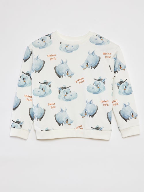 Setje - Sweater van french terry + short - 2-delig - Kiabi