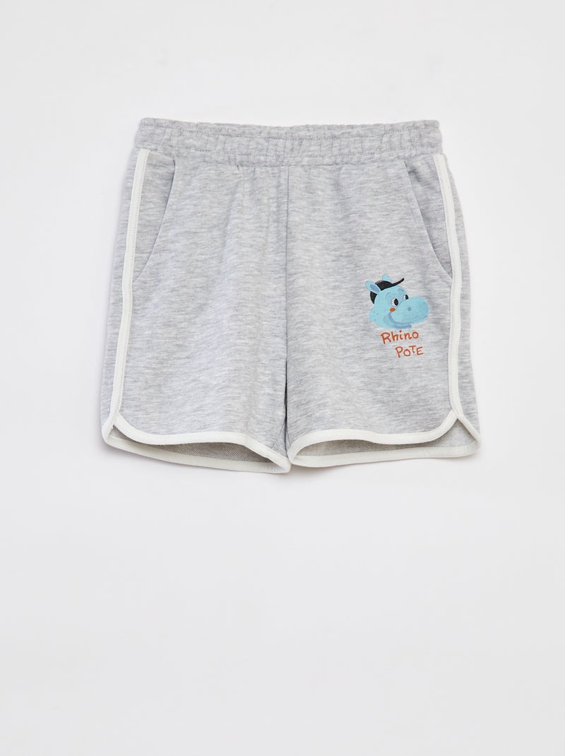 Setje - Sweater van french terry + short - 2-delig BIEGE - Kiabi