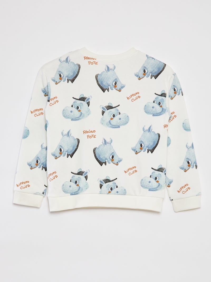 Setje - Sweater van french terry + short - 2-delig BIEGE - Kiabi