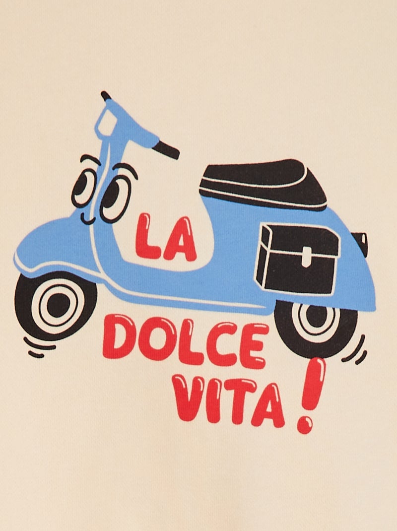 Setje - Sweater van french terry + short - 2-delig BIEGE - Kiabi