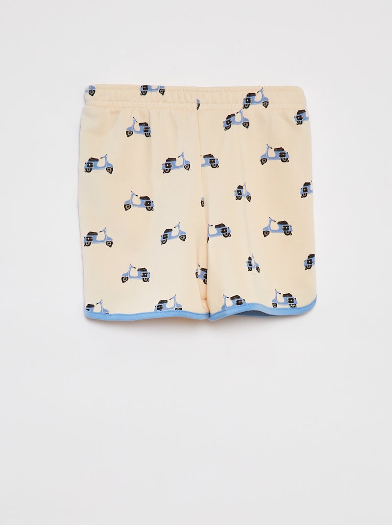 Setje - Sweater van french terry + short - 2-delig BIEGE - Kiabi