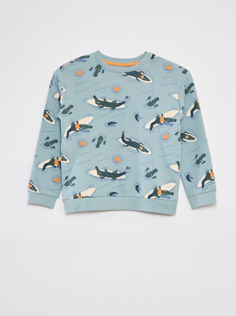 Setje - Sweater van french terry + short - 2-delig BLAUW - Kiabi