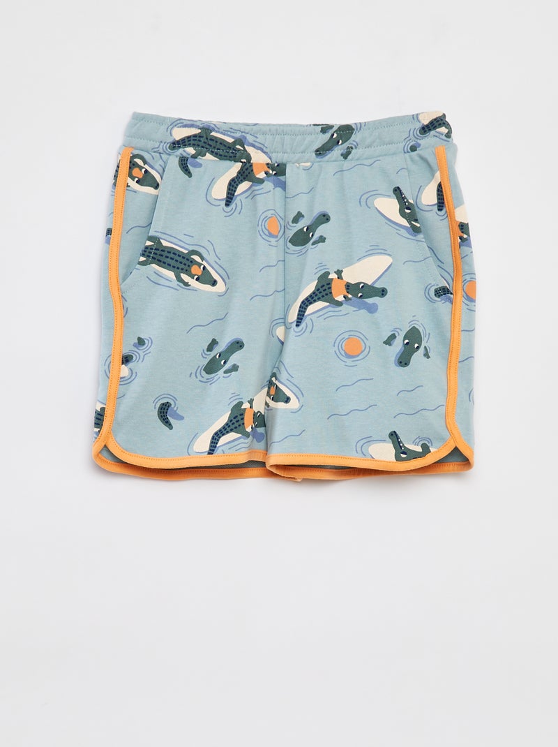 Setje - Sweater van french terry + short - 2-delig BLAUW - Kiabi