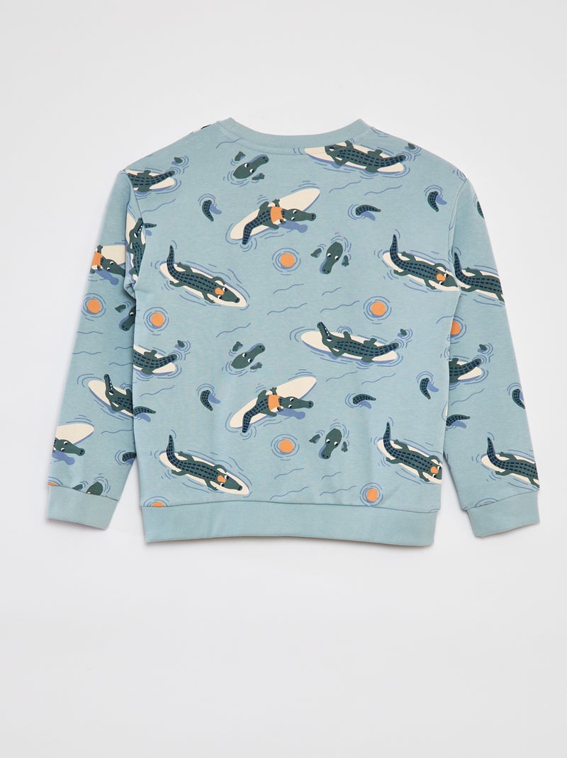 Setje - Sweater van french terry + short - 2-delig BLAUW - Kiabi