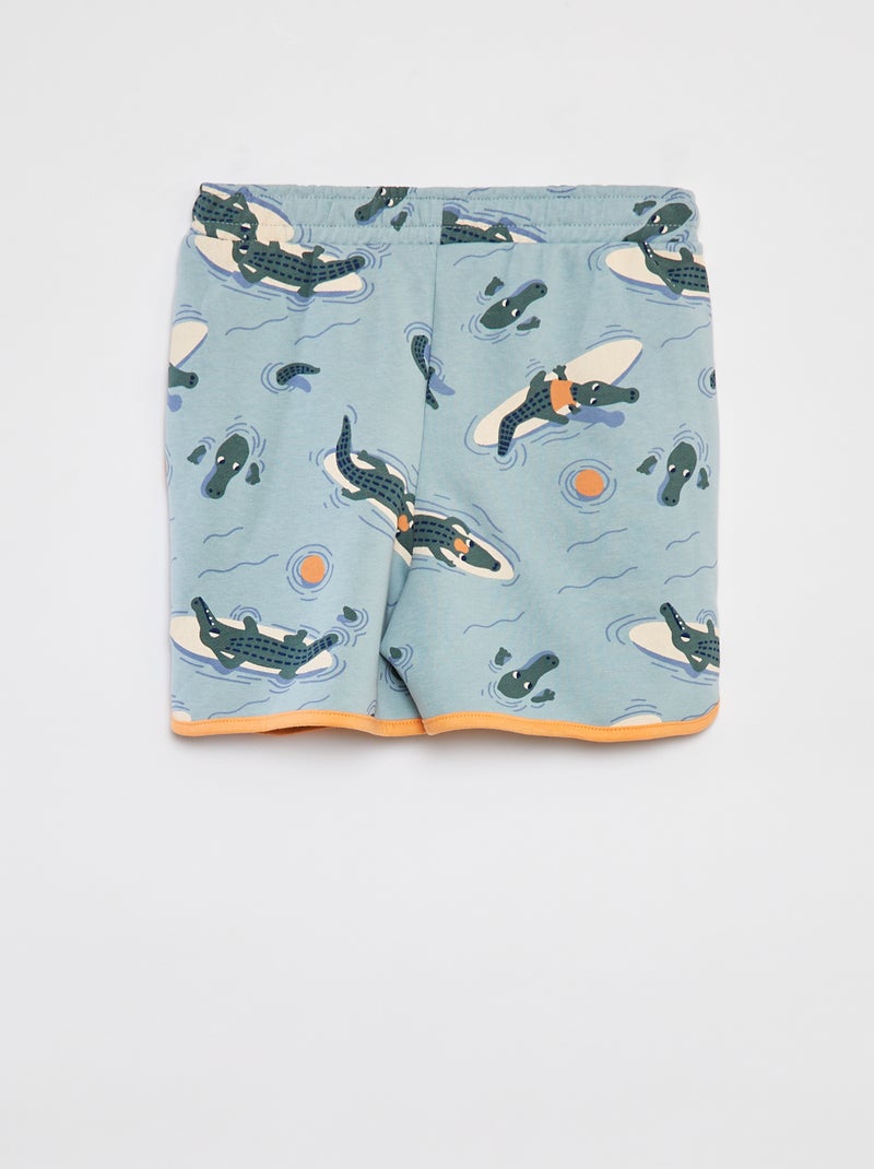 Setje - Sweater van french terry + short - 2-delig BLAUW - Kiabi