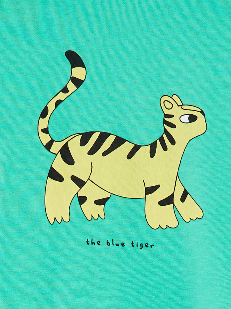 Setje - Sweater van french terry + short - 2-delig GROEN - Kiabi