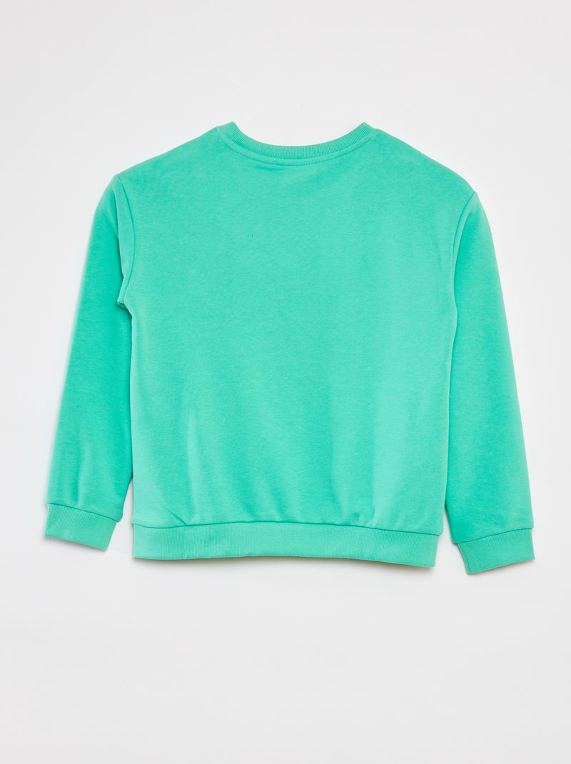 Setje - Sweater van french terry + short - 2-delig GROEN - Kiabi