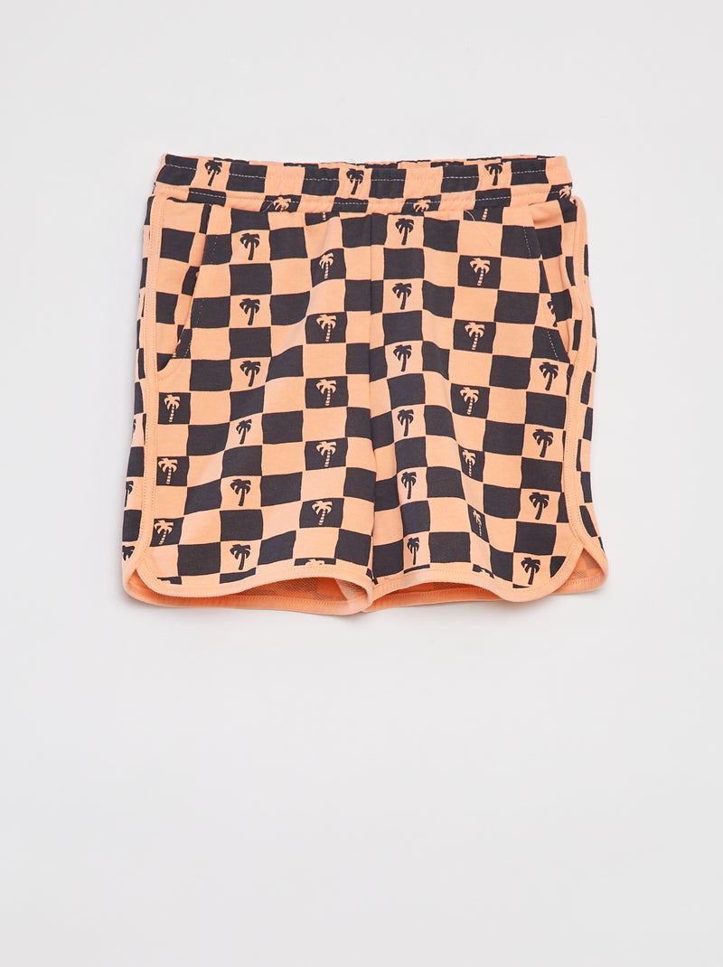 Setje - Sweater van french terry + short - 2-delig ORANJE - Kiabi