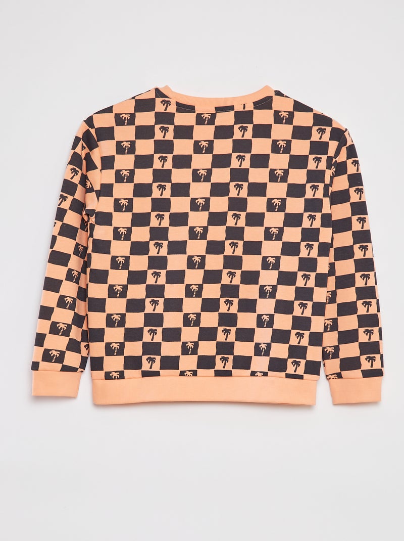 Setje - Sweater van french terry + short - 2-delig ORANJE - Kiabi