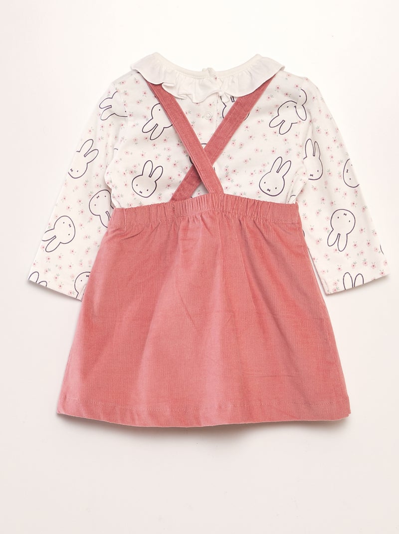 Setje - T-shirt + jurk van velours 'Nijntje' ROSE - Kiabi