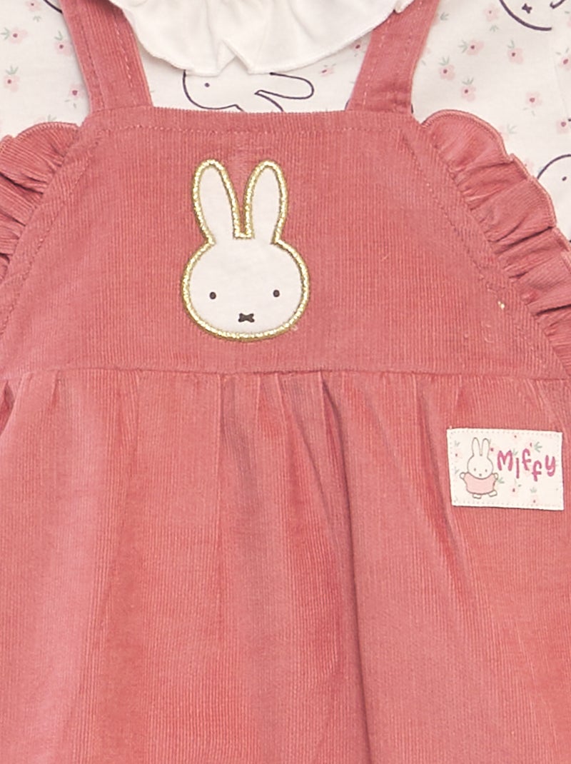 Setje - T-shirt + jurk van velours 'Nijntje' ROSE - Kiabi