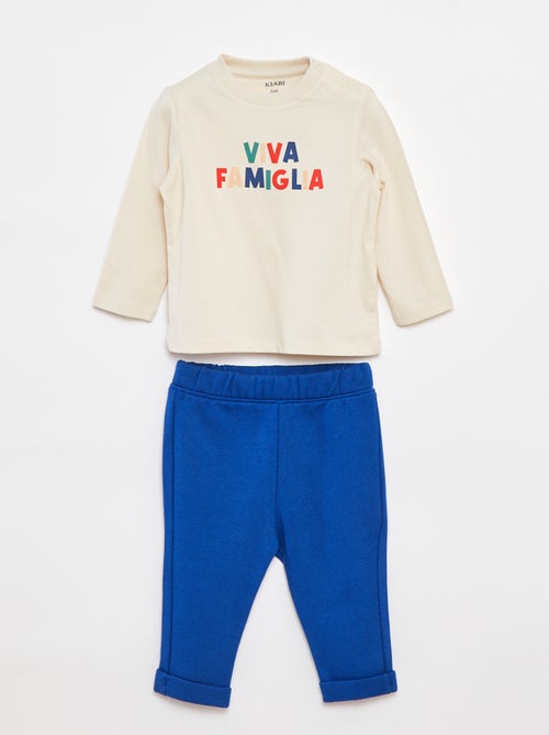 Setje - T-shirt met lange mouw + broek - 2-delig - Kiabi