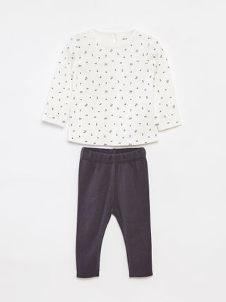 Setje - T-shirt met lange mouw + legging - 2-delig