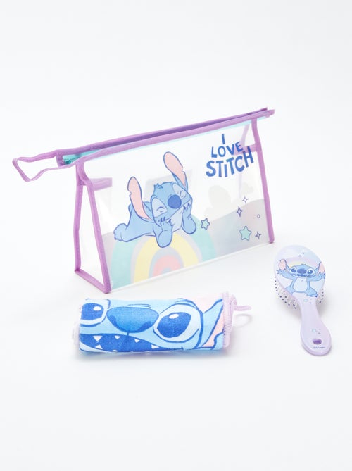 Setje - Toilettasje + haarborstel + handdoek 'Stitch' 'Disney' - 3-delig - Kiabi