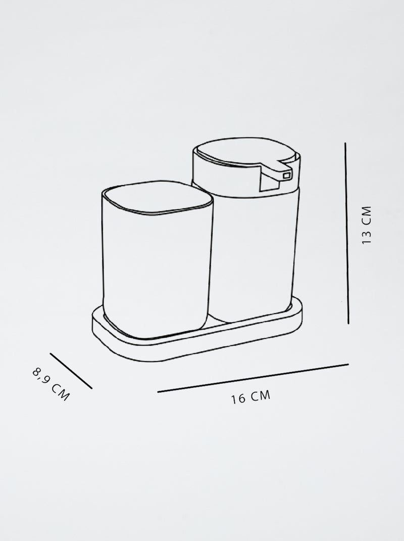 Setje - Zeepdispenser + tandenborstelbekertje GROEN - Kiabi