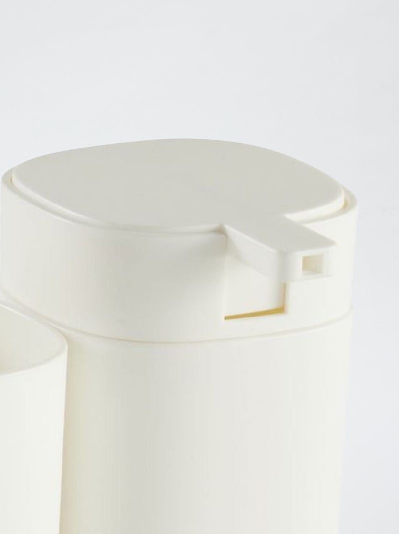 Setje - Zeepdispenser + tandenborstelbekertje WIT - Kiabi