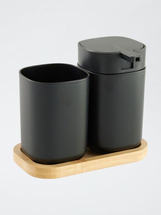 Setje - Zeepdispenser + tandenborstelbekertje