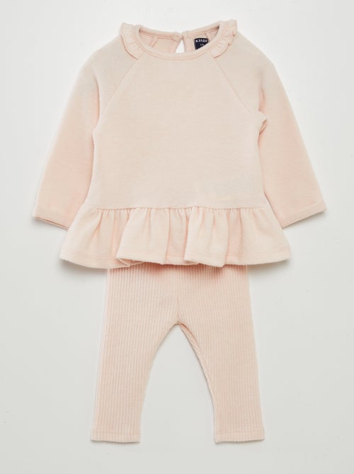 Setje -Wijde trui met ruche + legging - 2-delig - Kiabi