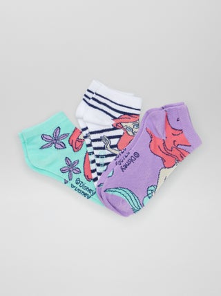 Setje Disney-sokken met Ariel-print - 3 paar