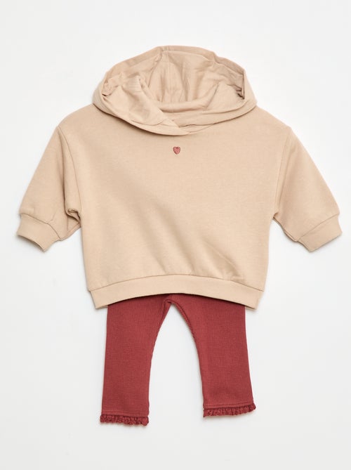 Setje: hoodie + legging van tricot - Kiabi