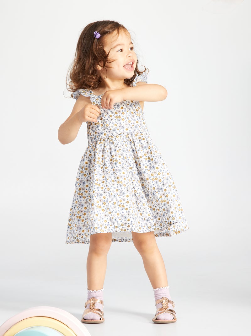 Setje: jurkje + bloomer met Liberty-print WIT - Kiabi