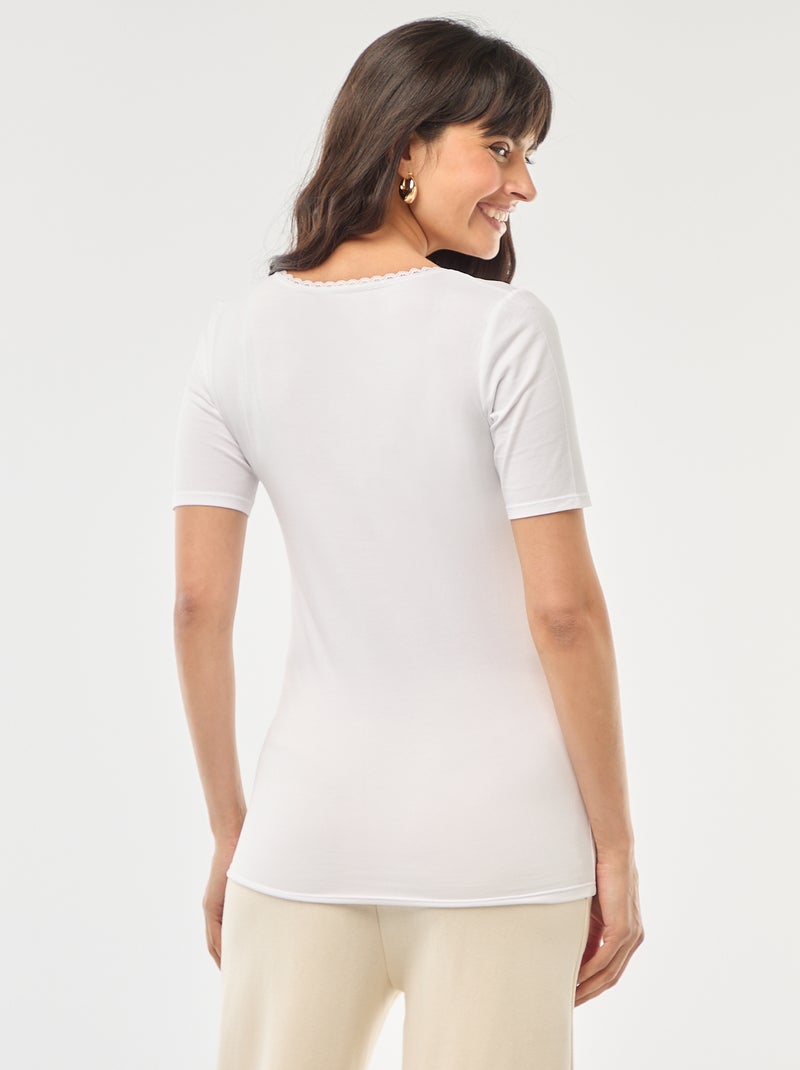 Setje met 2 baselayer-T-shirts WIT - Kiabi