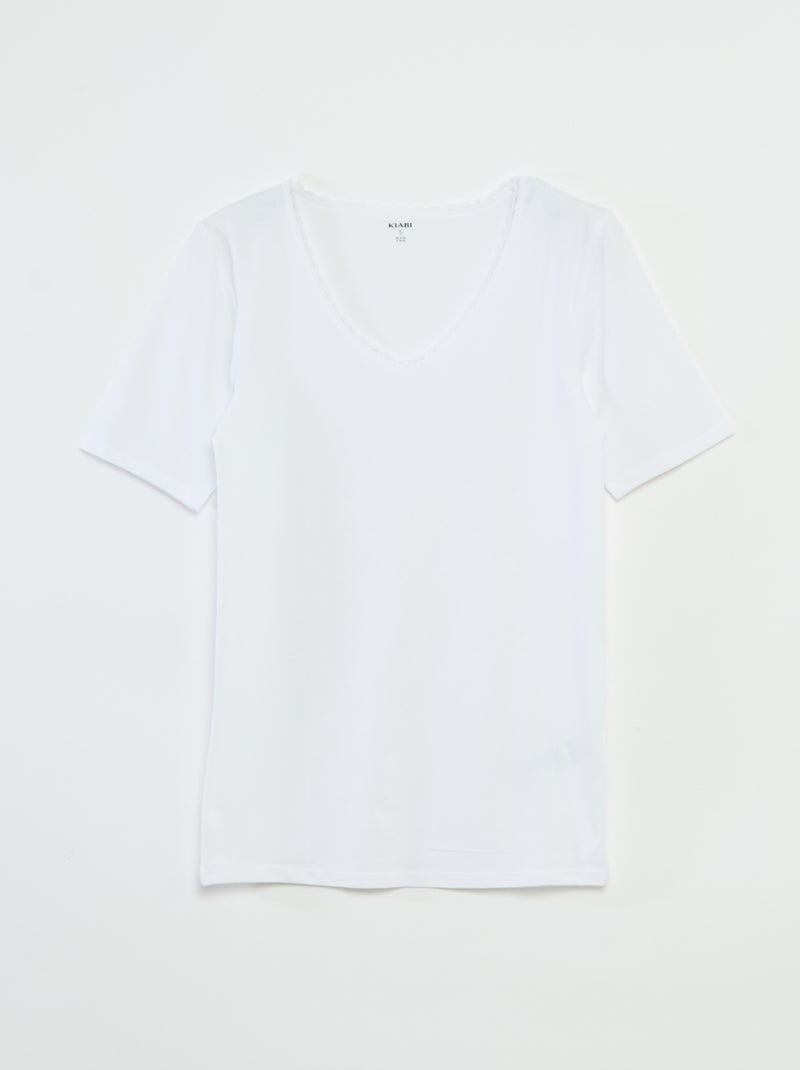 Setje met 2 baselayer-T-shirts WIT - Kiabi
