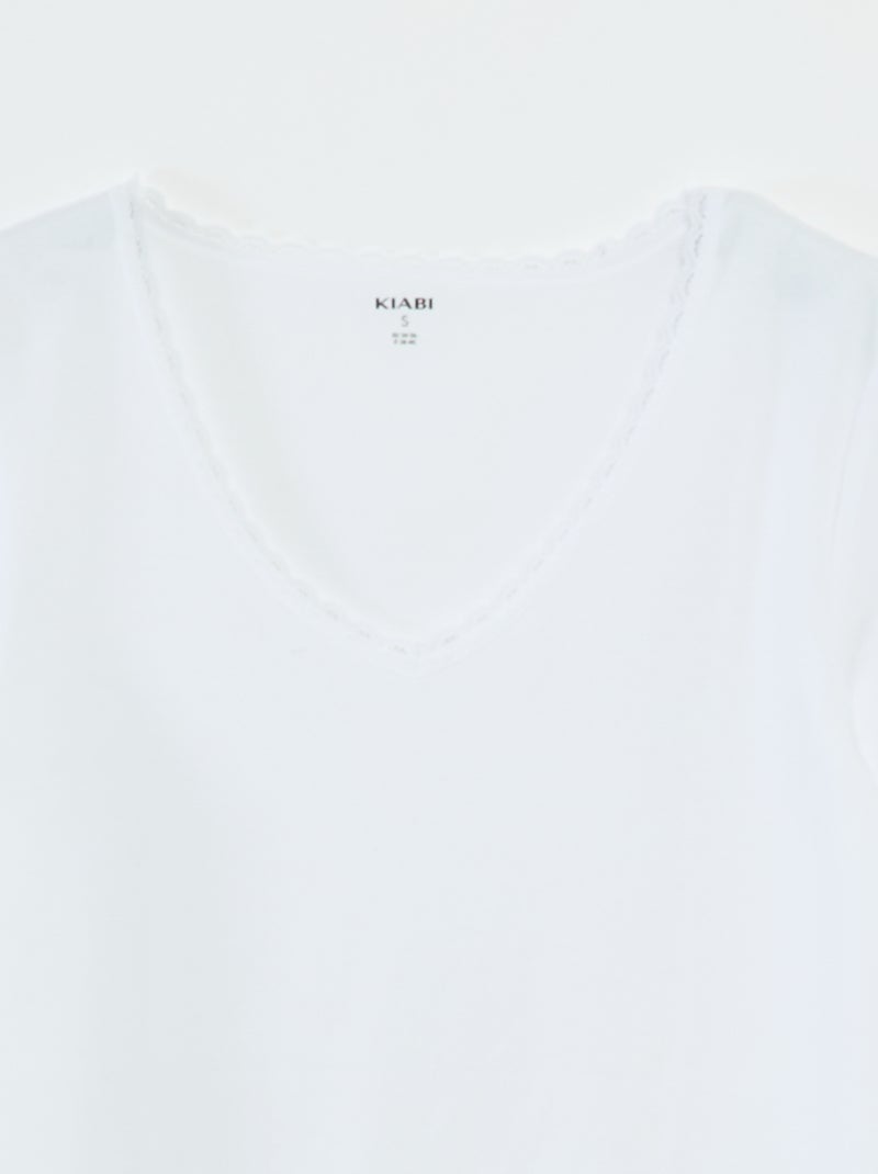 Setje met 2 baselayer-T-shirts WIT - Kiabi