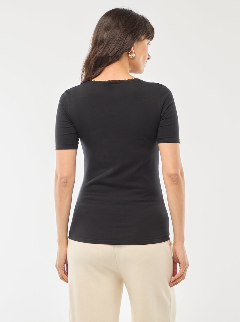 Setje met 2 baselayer-T-shirts ZWART - Kiabi