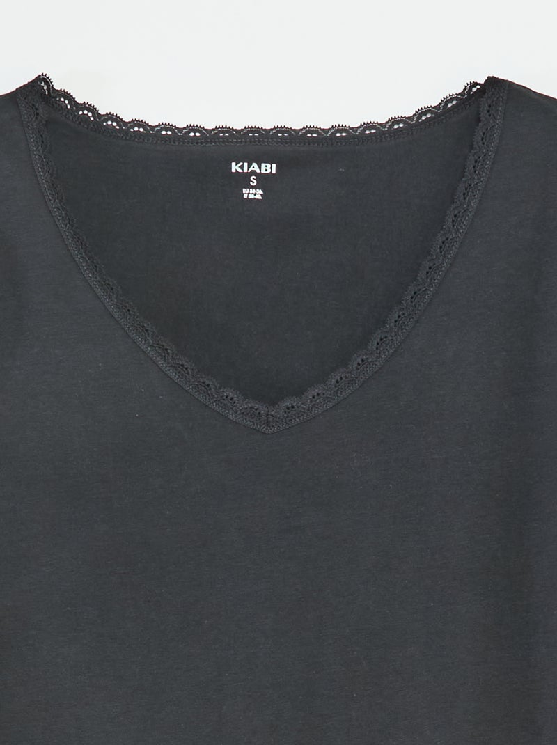 Setje met 2 baselayer-T-shirts ZWART - Kiabi