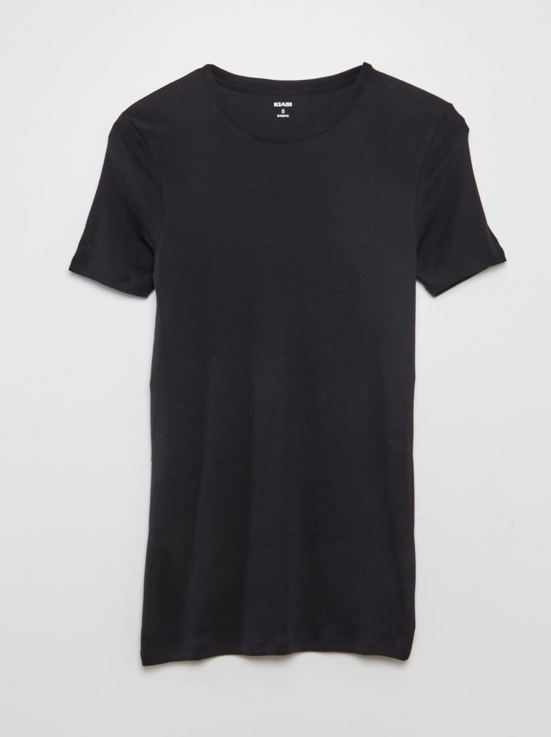 Setje met 2 basic T-shirts zwart - Kiabi