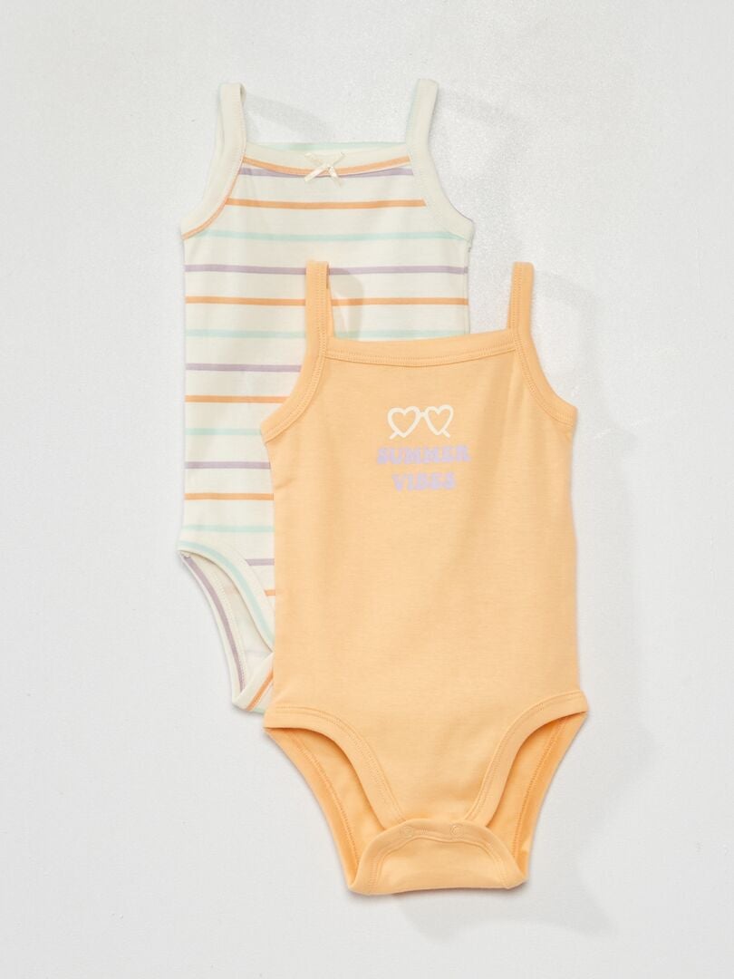 Setje met 2 body's 'summer' WIT - Kiabi