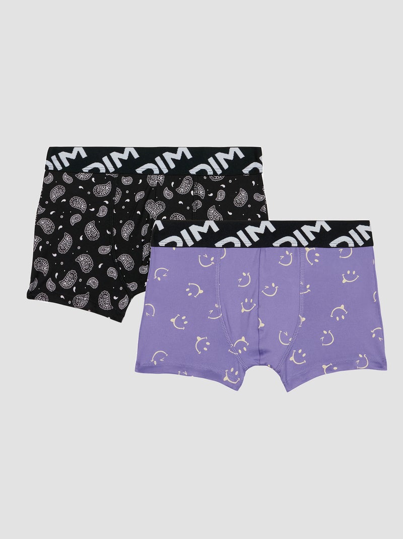 Setje met 2 boxershorts met print PAARS - Kiabi