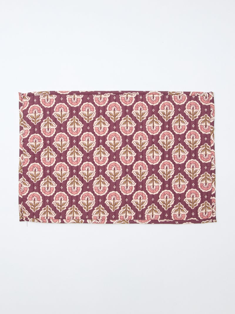 Setje met 2 doorgestikte placemats (30x45 cm) - Kiabi Home Paars - Kiabi