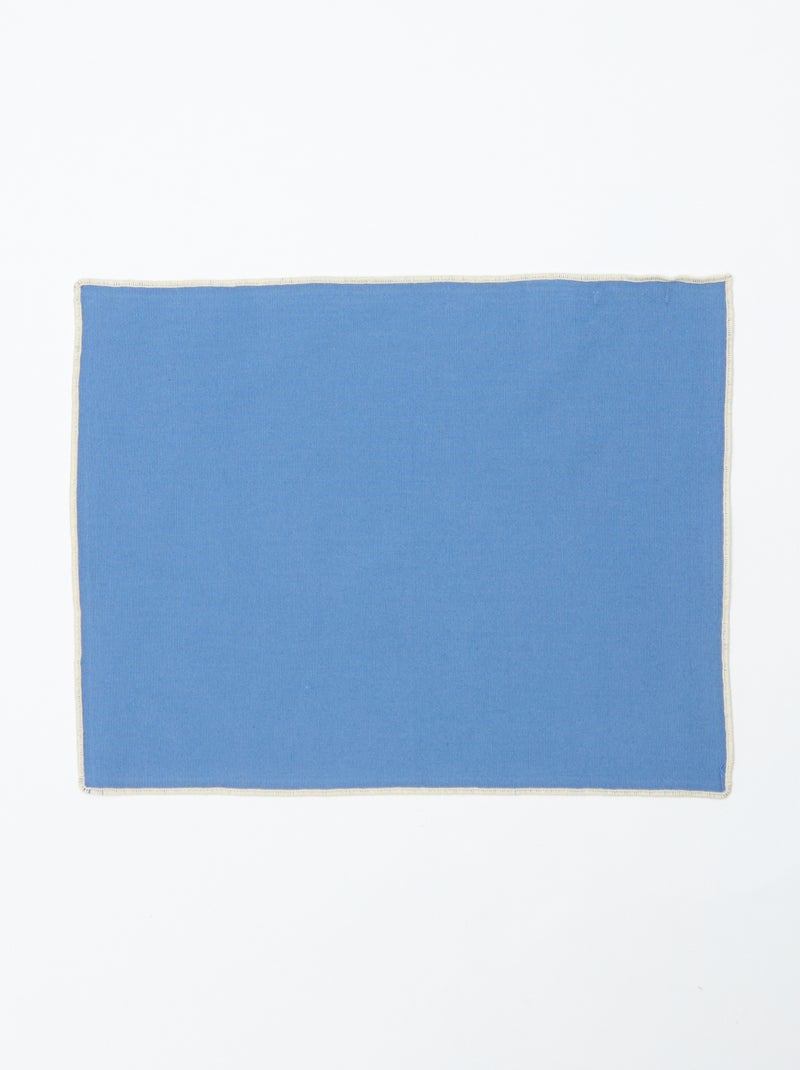 Setje met 2 effen 2-in-1 placemats/servetten (32x40 cm) - Kiabi Home Blauw - Kiabi
