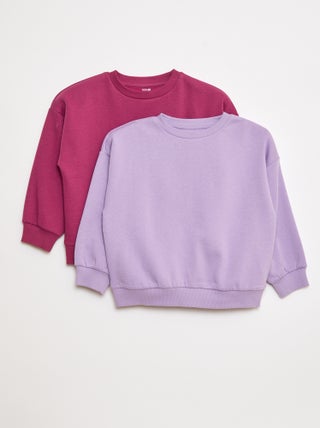 Setje met 2 effen sweaters van joggingstof