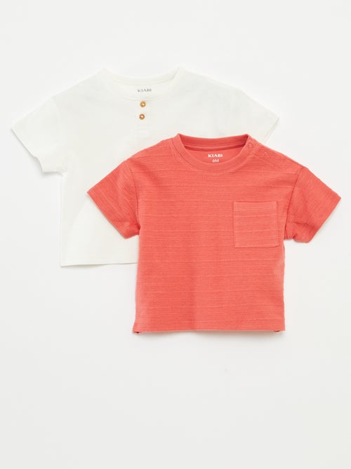 Setje met 2 effen T-shirts met korte mouw - Kiabi