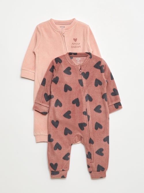 Setje met 2 fleece slaappakjes - 2-delig - Kiabi