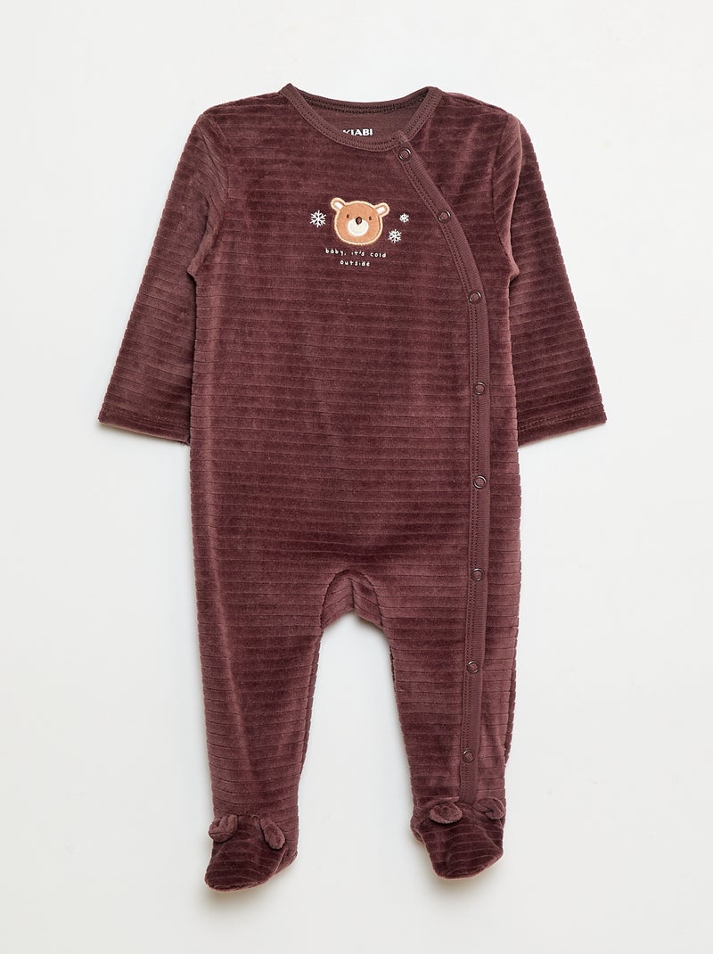 Setje met 2 fluwelen slaappakjes Wit - Kiabi