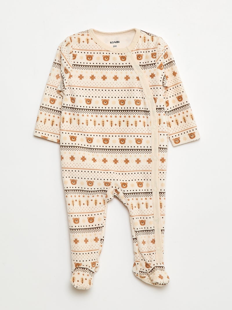 Setje met 2 fluwelen slaappakjes Wit - Kiabi