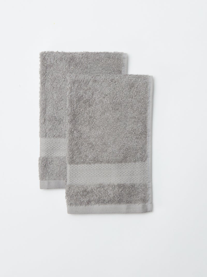 Setje met 2 gastenhanddoekjes (30x50 cm) - Kiabi Home GRIJS - Kiabi