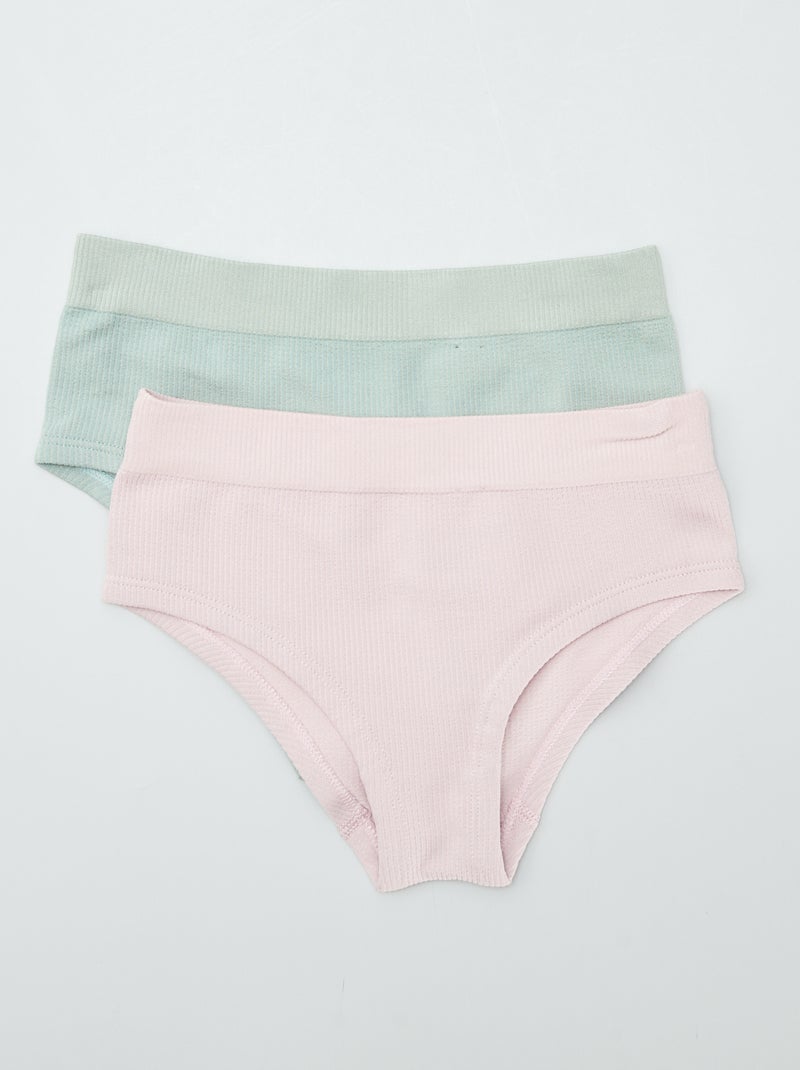 Setje met 2 geribbelde hipsters ROSE - Kiabi