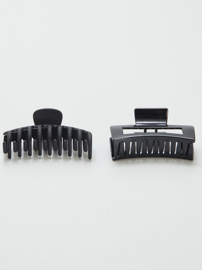 Setje met 2 grote haarspelden ZWART - Kiabi