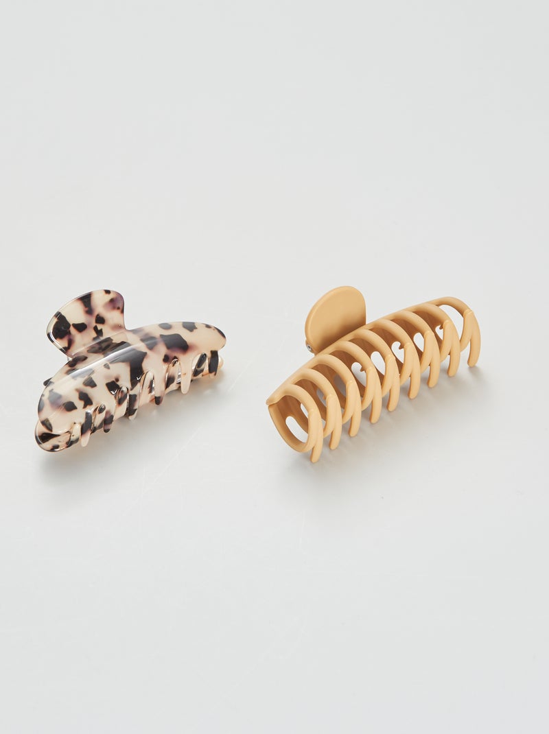 Setje met 2 haarklemmetjes BRUIN - Kiabi