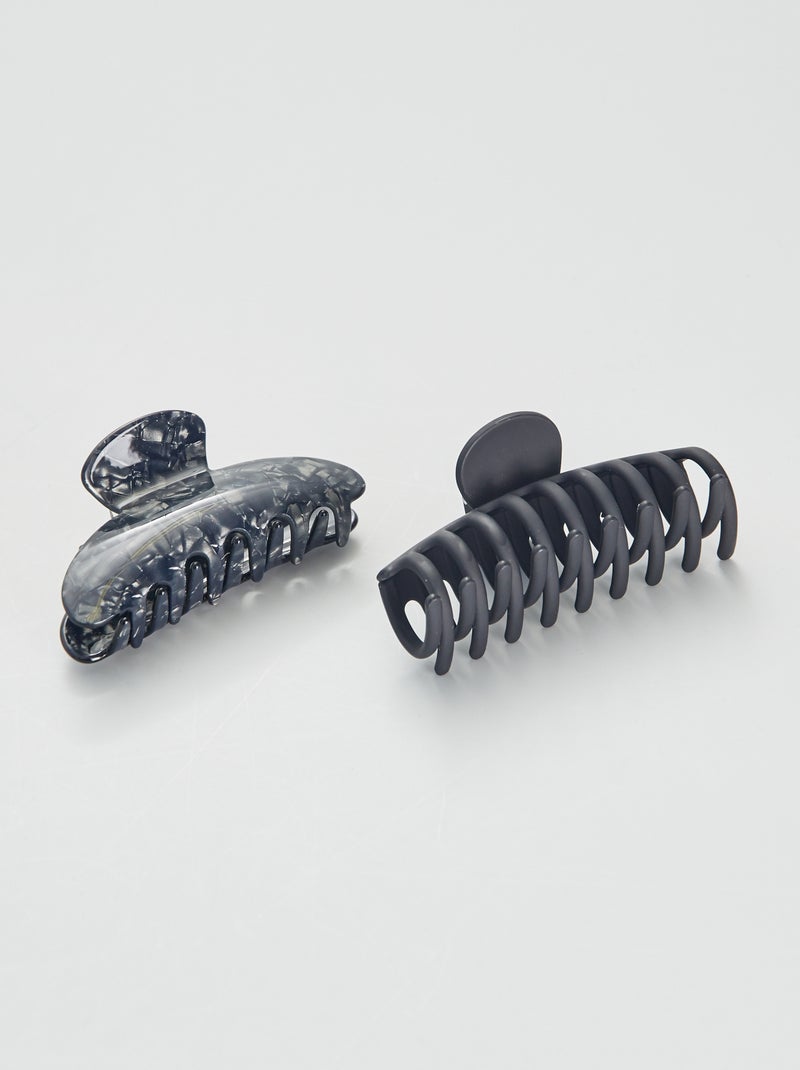 Setje met 2 haarklemmetjes ZWART - Kiabi