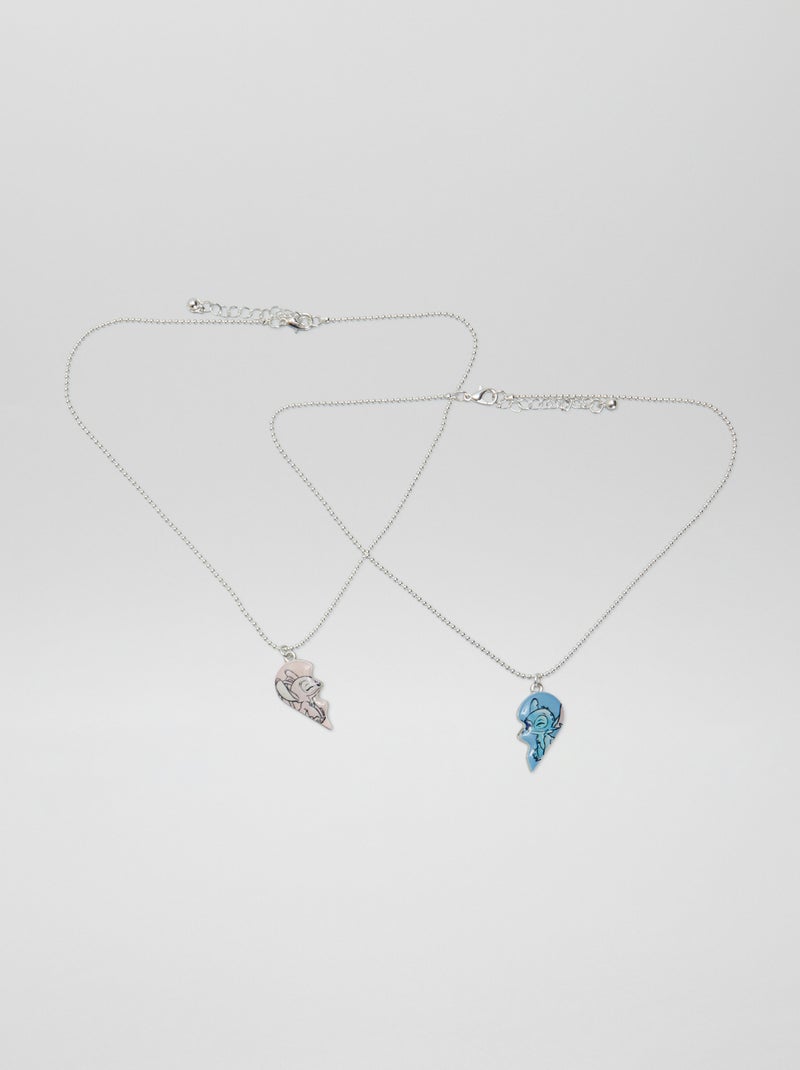 Setje met 2 halskettingen met hartjes - 'Stitch' BLAUW - Kiabi