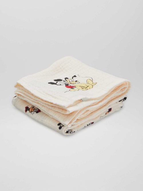 Setje met 2 hydrofiele doeken 'Mickey' 'Disney' - Kiabi