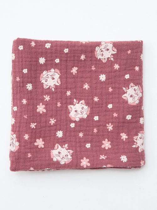 Setje met 2 hydrofiele doeken van luchtig geweven, dubbele katoen 'Disney' 'Marie' 60 x 60 cm - Kiabi